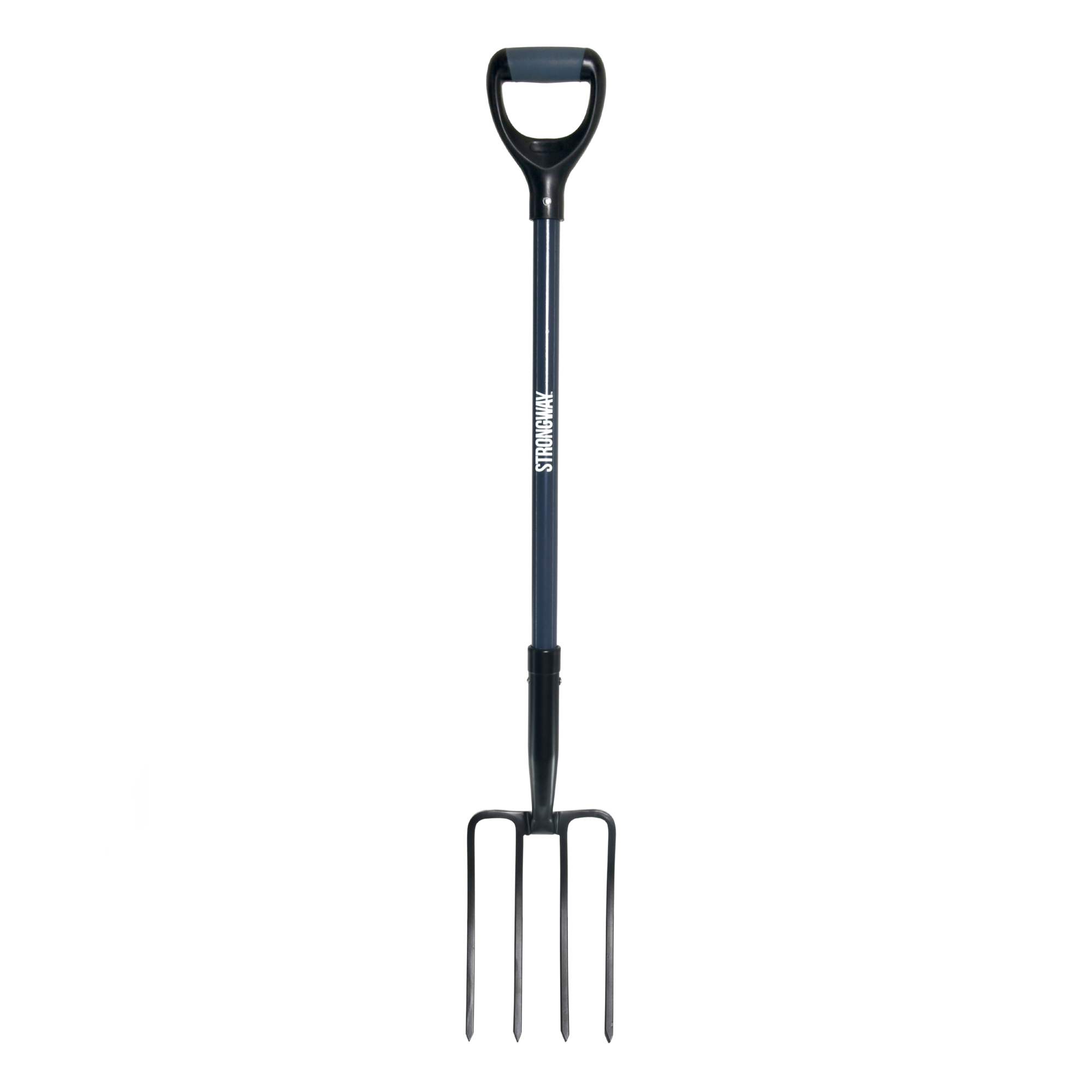 Strongway D-Handle Spade Fork, 4-Tine Forged Steel Head, 7.09in. Wide, 24in. Fiberglass Handle